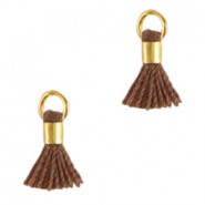 Mini Quaste Ibiza Style 0.7cm Gold-antler brown